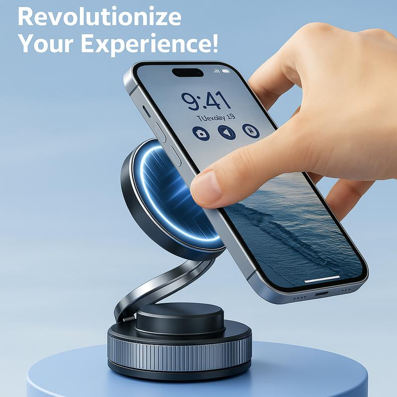 Adjustable 360-Degree Phone Stand – Hands-Free Mount Magnetic Phone Stand, Fordable and Retractable, Magnetic Car Phone Holder, Ideal for Car/Gym/Mirror/Shower/Smooth Surface, Car Accessories Fit for Iphone 16 Pro Max 15
