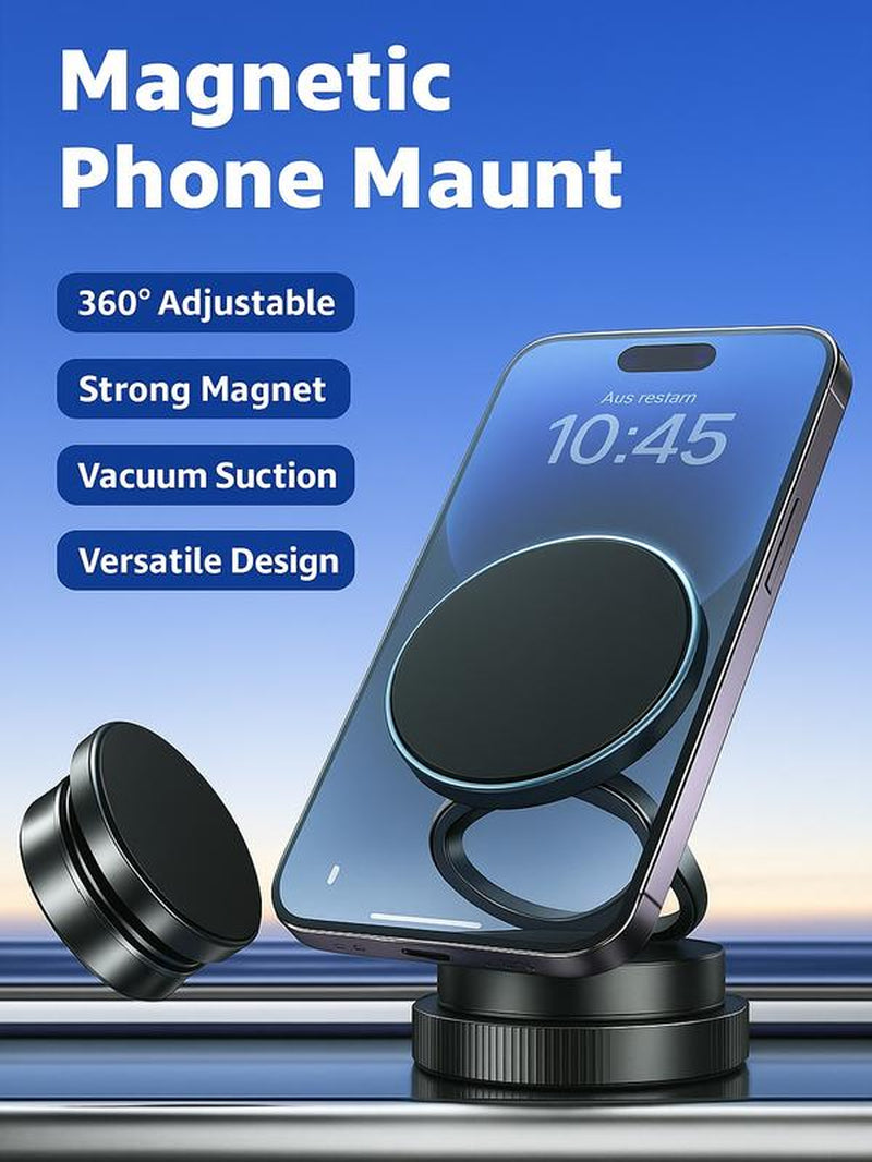 Adjustable 360-Degree Phone Stand – Hands-Free Mount Magnetic Phone Stand, Fordable and Retractable, Magnetic Car Phone Holder, Ideal for Car/Gym/Mirror/Shower/Smooth Surface, Car Accessories Fit for Iphone 16 Pro Max 15