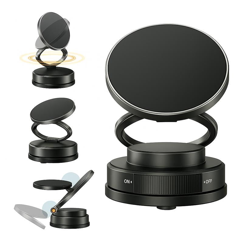 Adjustable 360-Degree Phone Stand – Hands-Free Mount Magnetic Phone Stand, Fordable and Retractable, Magnetic Car Phone Holder, Ideal for Car/Gym/Mirror/Shower/Smooth Surface, Car Accessories Fit for Iphone 16 Pro Max 15