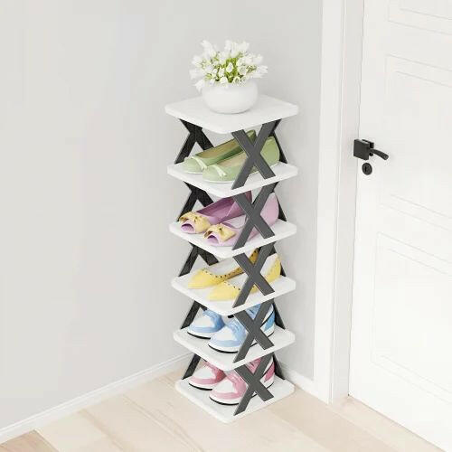 Multi-tiered shoe storage ,6-tier shoe rack Slim shoe rack